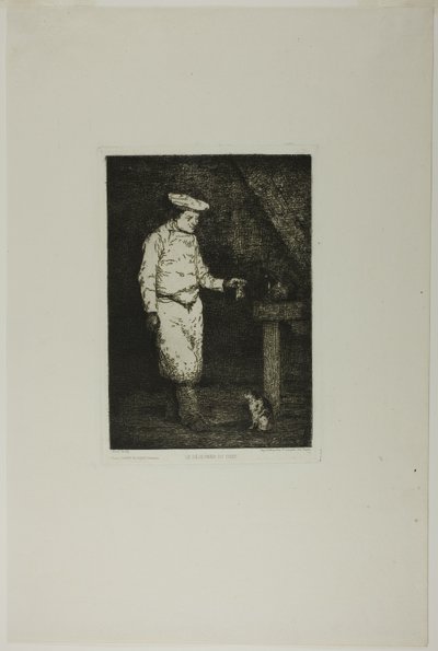 猫のランチ 作： Augustin Théodule Ribot