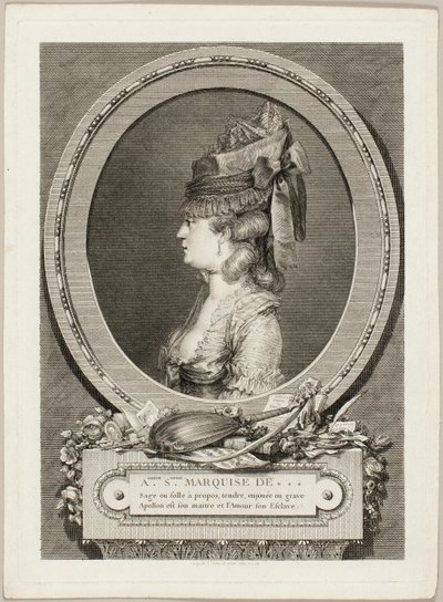アドリアンヌ＝ソフィー、***侯爵夫人 作： Augustin de Saint-Aubin