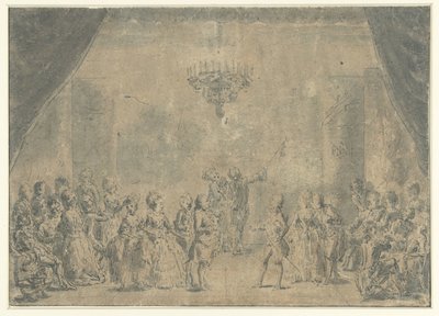 ステージ上でのレセプション 作： Augustin de Saint Aubin (manner of)