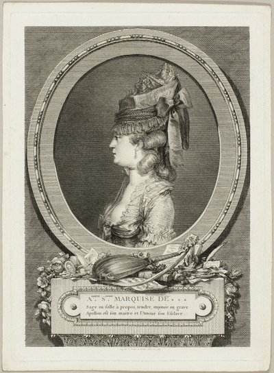 アドリアンヌ＝ソフィー、***侯爵夫人 作： Augustin de Saint Aubin