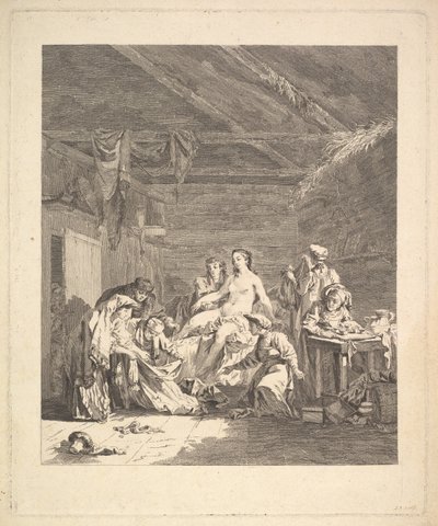 結婚式の夜の後、シーツを見せなければなりません。 Voyage enSibérie、1767年から 作： Augustin de Saint Aubin