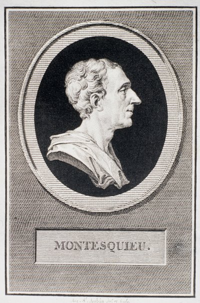 シャルル・ルイ・ド・セコンダ、バロン・ド・モンテスキュー（1689-1755）（彫刻） 作： Augustin de Saint Aubin