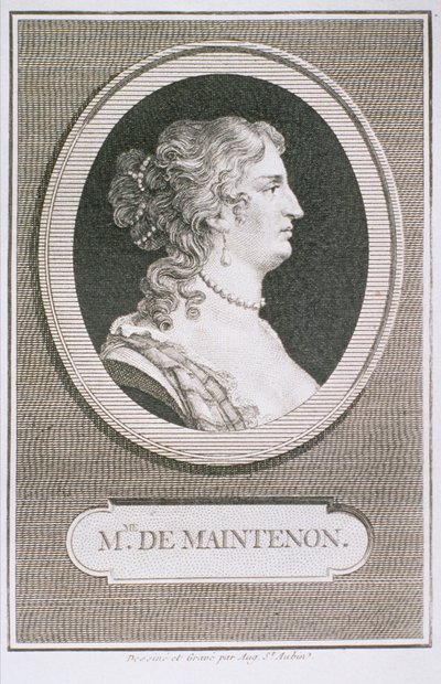 フランソワーズドービニエ、マドンドマンテノン（1635-1719） 作： Augustin de Saint Aubin