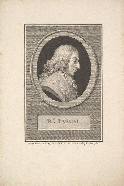 ブレーズパスカルの肖像、1802年。 作： Augustin de Saint Aubin