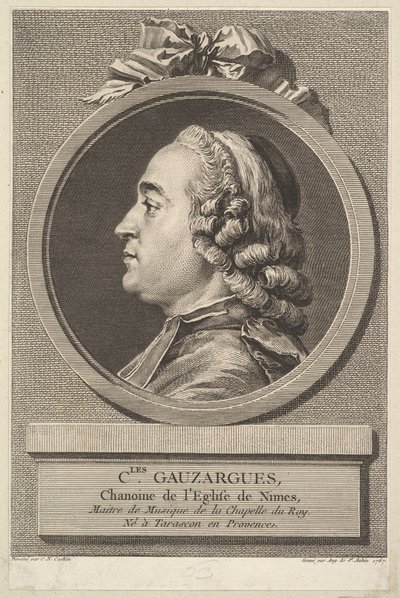シャルルガザルグの肖像、1767年。 作： Augustin de Saint Aubin