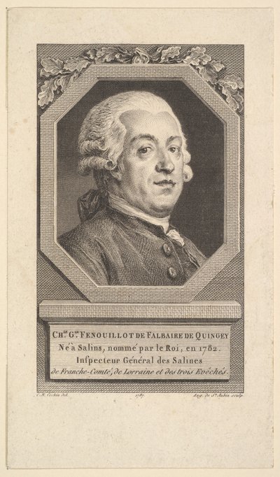 チャールズジョージフェヌイヨの肖像、ファルベールドカンジェ、1787年。 作： Augustin de Saint Aubin