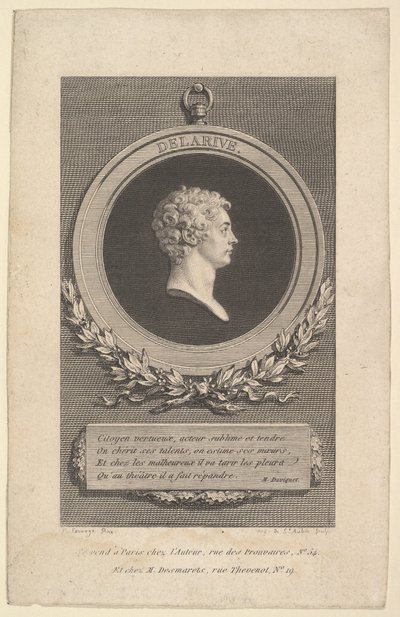 デ・ラリベの肖像、1785年。 作： Augustin de Saint Aubin