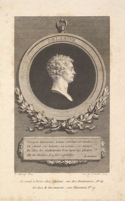 デラリーヴの肖像、1785年。 作： Augustin de Saint Aubin