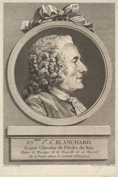 エスプリジョセフアントワーヌブランチャードの肖像、1767年。 作： Augustin de Saint Aubin