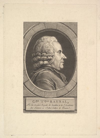 ギヨーム-トーマスレイナルの肖像、1773年。 作： Augustin de Saint Aubin