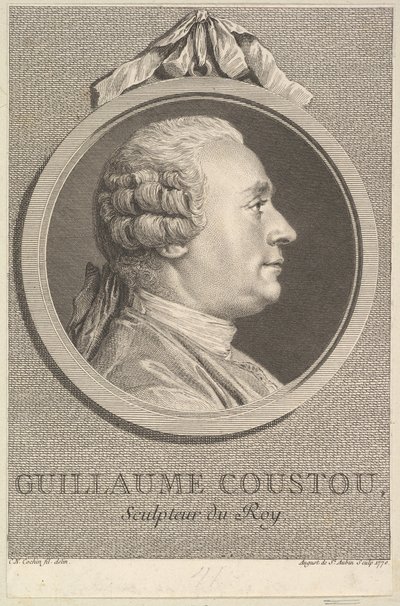 ギヨーム・クストーの肖像、1770年。 作： Augustin de Saint Aubin