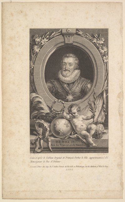 アンリ4世の肖像、1777年。 作： Augustin de Saint Aubin