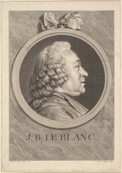 ジャン＝バティスト・ル・ブランの肖像、1750年。 作： Augustin de Saint Aubin