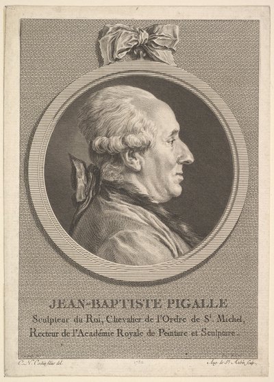 ジャンバティストピガールの肖像、1782年。 作： Augustin de Saint Aubin