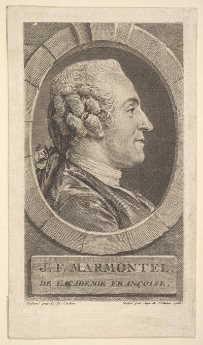 ジャン=フランソワーズ・マルモンテルの肖像、1765年。 作： Augustin de Saint Aubin