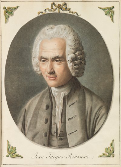 Jean-Jacques Rousseau 1712-1778、1775年頃の肖像。 作： Augustin de Saint Aubin