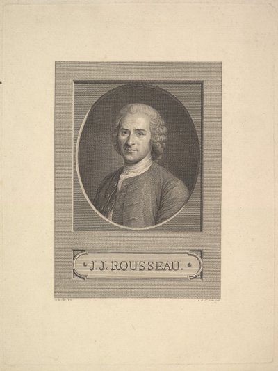 ジャン=ジャック・ルソーの肖像、1777年。 作： Augustin de Saint Aubin