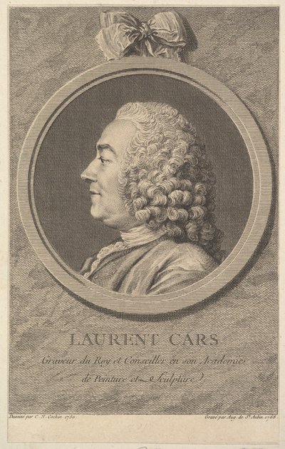 Laurent Carsの肖像、1768年。 作： Augustin de Saint Aubin