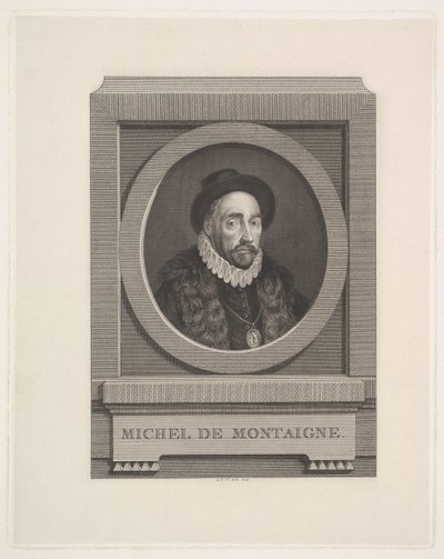 ミシェル・ド・モンテーニュ1533-1592、1774の肖像。 作： Augustin de Saint Aubin