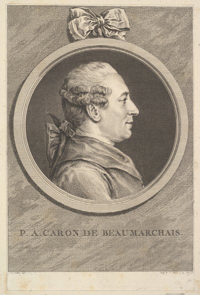 PAカロンドボーマルシェの肖像、1773年。 作： Augustin de Saint Aubin