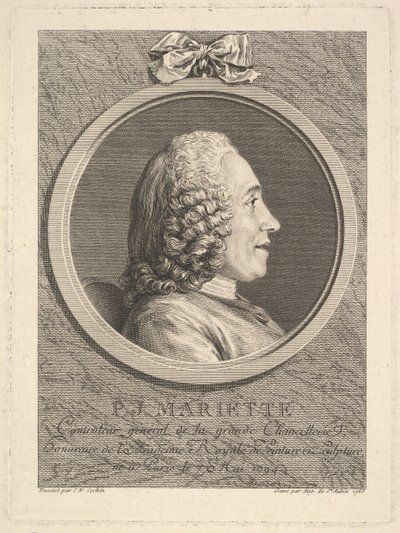 ピエール＝ジャン・マリエットの肖像、1765年。 作： Augustin de Saint Aubin