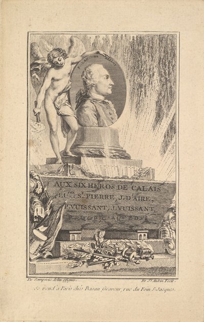 ピエール・ローラン・ド・ベロイの肖像、ca。 1765年。 作： Augustin de Saint Aubin