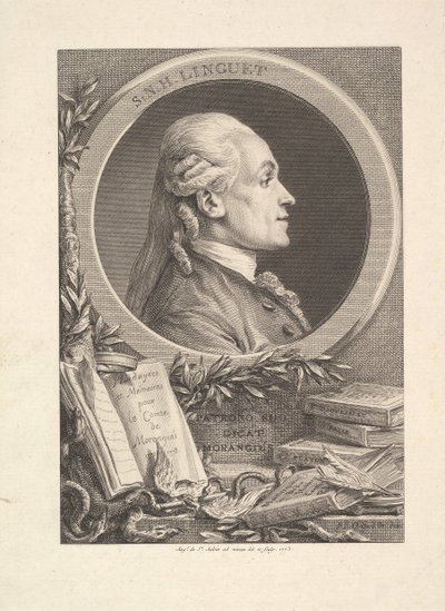シモン・ニコラ・アンリ・ランゲの肖像、1773年 作： Augustin de Saint Aubin
