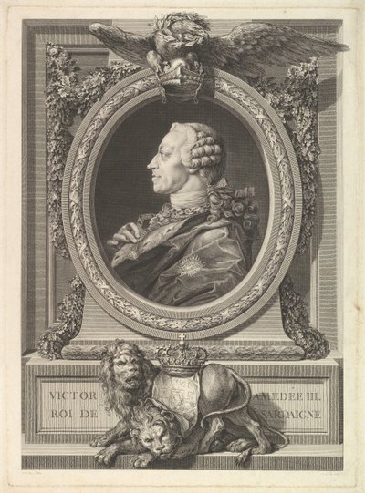 ヴィクトルアマデウス3世の肖像、サルデーニャ王、1777年。 作： Augustin de Saint Aubin