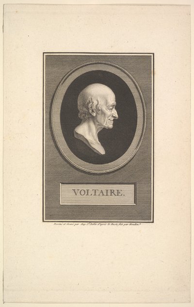 ヴォルテールの肖像、1801年。 作： Augustin de Saint Aubin