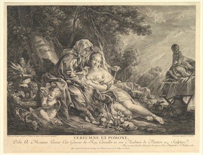 Vertumnus and Pomona、1765。 作： Augustin de Saint Aubin