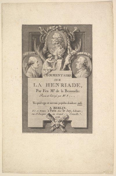 ヴォルテール、フレロンとラボーメル、1775年。 作： Augustin de Saint Aubin