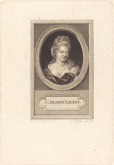 ラ・ガルド・デシュリエールのアントワネット・デュ・リジェ 作： Augustin de Saint Aubin after Elisabeth Sophie Cheron