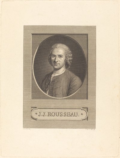 口絵：J.J. ルソー 作： Augustin de Saint Aubin after Maurice Quentin