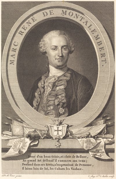 マルク・ルネ・ド・モンタランベール 作： Augustin de Saint Aubin after Maurice Quentin