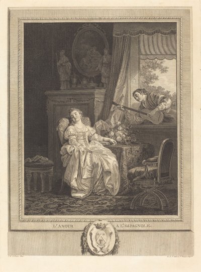 スペインの愛 作： Augustin de Saint Aubin and Noël Pruneau after Jean Baptiste Le Prince