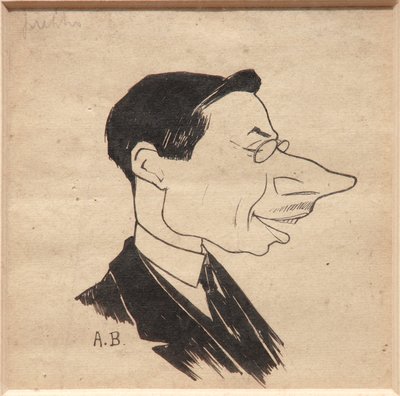 似顔絵（紙に墨） 作： Augusto Baracchi