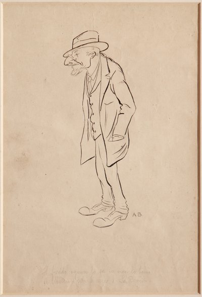 弁護士ニーノ・モデナ（紙に黒インクと鉛筆） 作： Augusto Baracchi