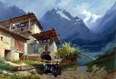 ガエターノドニゼッティ作「1リンダディシャモーニクス」のセットデザイン、トリノ、1875 作： Augusto Ferri
