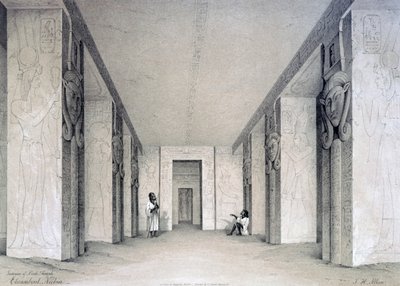 北寺院、エブサンブル、ヌビア、エジプト、19世紀の内部 作： Augustus Butler