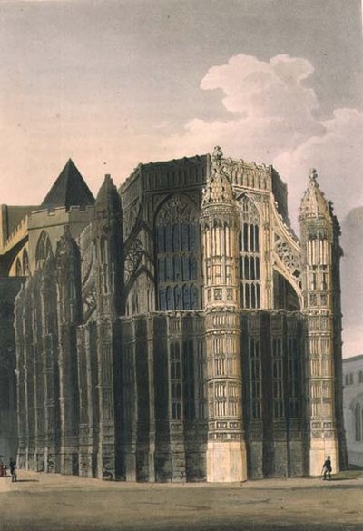 ウェストミンスター寺院」のプレート4、J. Bluck (fl.1791-1831) が彫ったもので、Rudolph Ackermann (1764-1834) が1811年に出版したものです。 作： Augustus Charles (after) Pugin