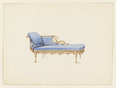 ゴシックリバイバルスタイルのソファのデザイン 作： Augustus Charles Pugin