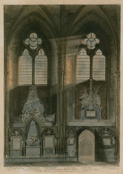 4番目と5番目のウィンドウ、サウスアイル、ウェストミンスター寺院、ロンドン 作： Augustus Charles Pugin