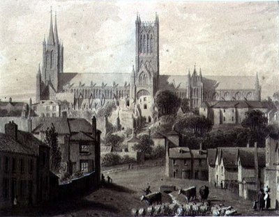 南からリンカーン大聖堂 作： Augustus Charles Pugin