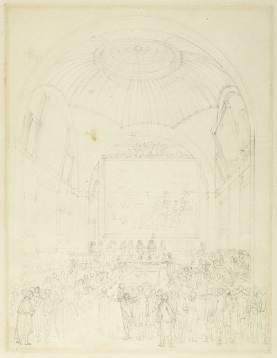 ギルド・ホール、コモン・カウンシル・チェンバーのための習作（『ロンドンの小宇宙』より 作： Augustus Charles Pugin