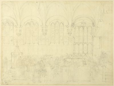 リンカーンズ・イン・ホール大法院の書斎（ロンドンの小宇宙より 作： Augustus Charles Pugin