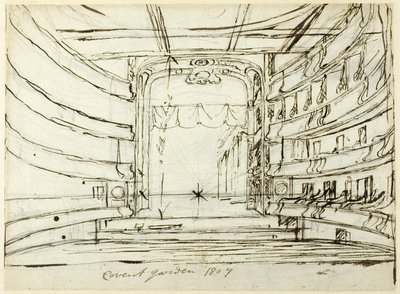 ロンドンの小宇宙からのコベントガーデンシアターのための研究 作： Augustus Charles Pugin