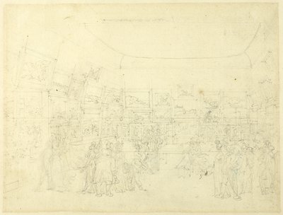 水彩画展のための習作、オールド・ボンド・ストリート、ロンドンの小宇宙より 作： Augustus Charles Pugin