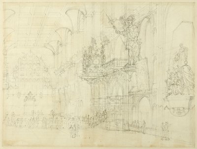 ロンドンの小宇宙より、ギルドホールのための習作 作： Augustus Charles Pugin