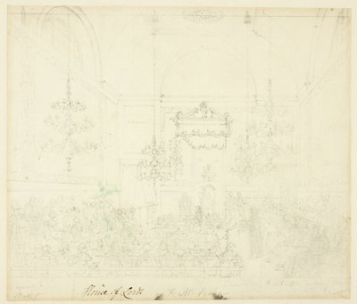 ロンドンの小宇宙からの貴族院の習作 作： Augustus Charles Pugin