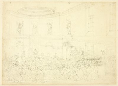 インディア・ハウス、セール・ルームのための習作（ロンドンの小宇宙より 作： Augustus Charles Pugin
